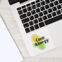 Load image into Gallery viewer, Corn Allergy Awareness Sticker – 2.5" Medical Alert Decal - Set of 12