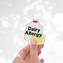 Load image into Gallery viewer, Dairy Allergy Awareness Sticker – 2.5" Medical Alert Decal - Set of 12