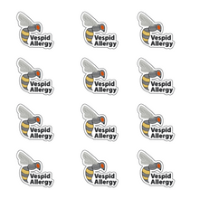 Load image into Gallery viewer, Vespid Allergy Sticker – 2.5" Medical Alert Decal - Set of 12
