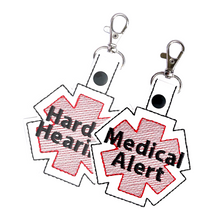 Load image into Gallery viewer, Hard of Hearing Bag Tag, Marine Vinyl Keychain, Deaf Community Accessory
