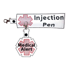 Load image into Gallery viewer, Medical Alert Bag Tag, Marine Vinyl Durable Keychain, Personalized Medical Condition Accessory