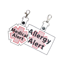 Load image into Gallery viewer, Medical Alert Bag Tag, Marine Vinyl Durable Keychain, Personalized Medical Condition Accessory