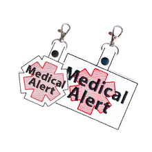 Load image into Gallery viewer, Medical Alert Bag Tag, Marine Vinyl Durable Keychain, Personalized Medical Condition Accessory
