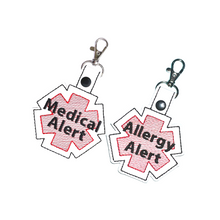 Load image into Gallery viewer, Medical Alert Bag Tag, Marine Vinyl Durable Keychain, Personalized Medical Condition Accessory