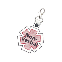 Load image into Gallery viewer, Non-Verbal Bag Tag, Durable Marine Vinyl Accessory, Unique Gift for Special Needs Individuals