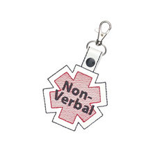 Load image into Gallery viewer, Non-Verbal Bag Tag, Durable Marine Vinyl Accessory, Unique Gift for Special Needs Individuals
