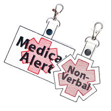 Load image into Gallery viewer, Non-Verbal Bag Tag, Durable Marine Vinyl Accessory, Unique Gift for Special Needs Individuals