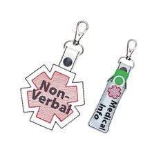 Load image into Gallery viewer, Non-Verbal Bag Tag, Durable Marine Vinyl Accessory, Unique Gift for Special Needs Individuals