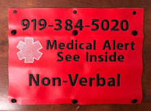 Load image into Gallery viewer, Seat Belt Sleeve, First Responder Alert, Medical Alert, Backpack Tag, Alert, Medical Alert, Kidoosh