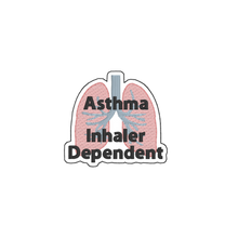 Load image into Gallery viewer, Asthma Sticker - Inhaler Dependent – 2.5&quot; Medical Alert Decal - Set of 12
