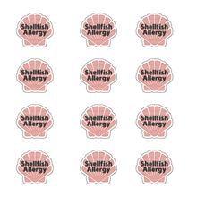 Load image into Gallery viewer, Shellfish Allergy Sticker – 2.5&quot; Medical Alert Decal - Set of 12
