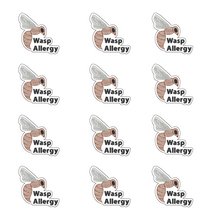 Load image into Gallery viewer, Wasp Allergy Sticker – 2.5&quot; Medical Alert Decal - Set of 12
