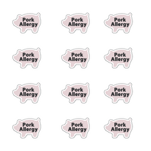 Load image into Gallery viewer, Pork Allergy Sticker – 2.5&quot; Medical Alert Decal - Set of 12
