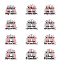Load image into Gallery viewer, Asthma Sticker - Inhaler Dependent – 2.5&quot; Medical Alert Decal - Set of 12
