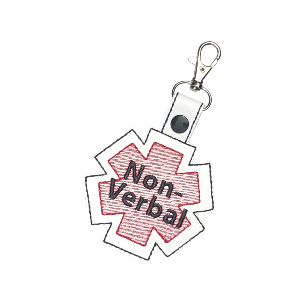 Non-Verbal Bag Tag, Durable Marine Vinyl Accessory, Unique Gift for Special Needs Individuals