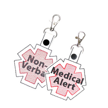 Load image into Gallery viewer, Non-Verbal Bag Tag, Durable Marine Vinyl Accessory, Unique Gift for Special Needs Individuals
